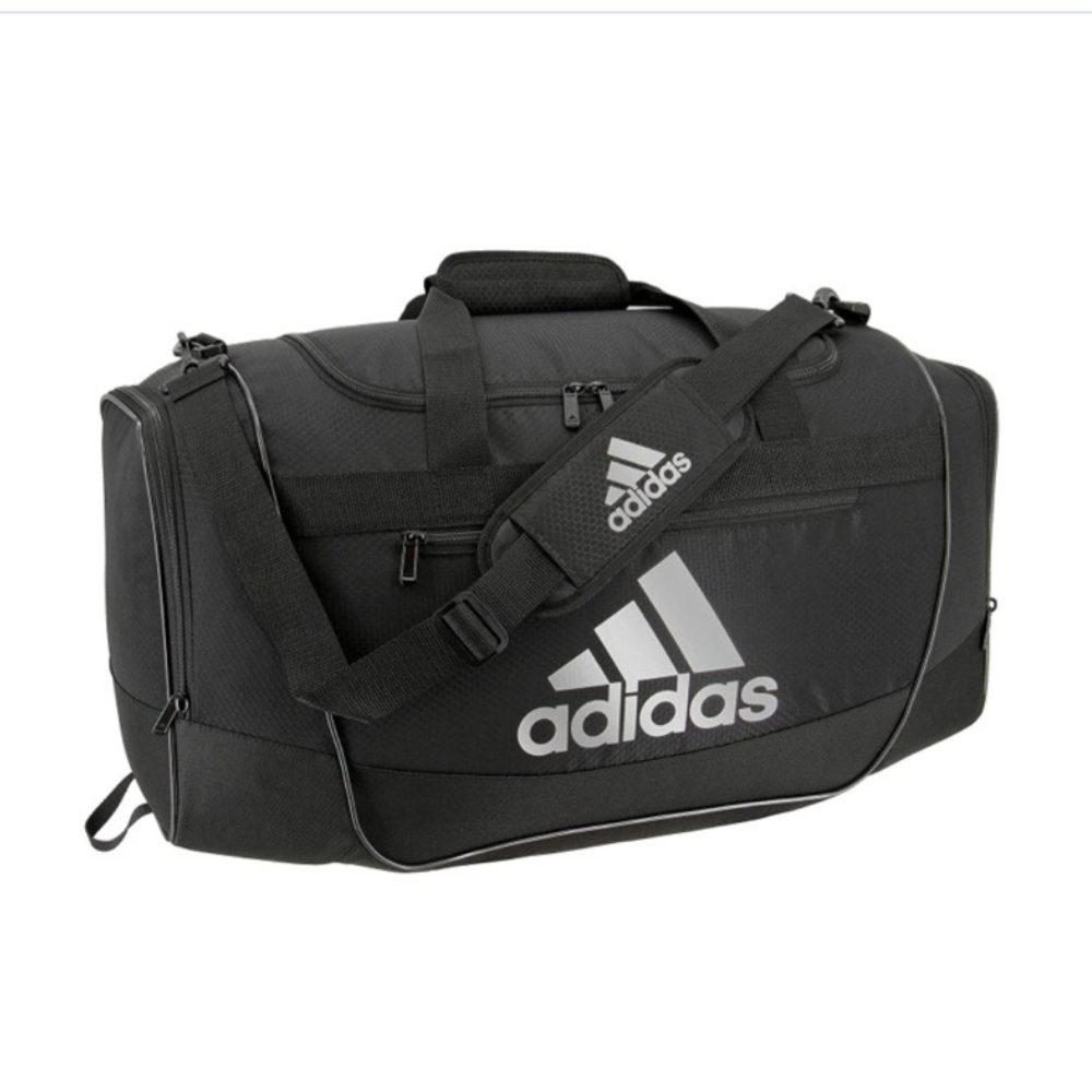 Adidas Defender IV Small Unisex Duffel Bag Black With White Logo New